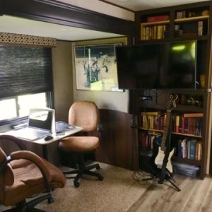 Computer table and book shelf,