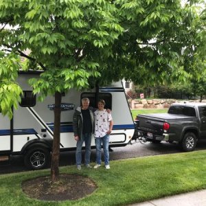 Me and a grandson going out with Tacoma and 2019 X17z hybrid.