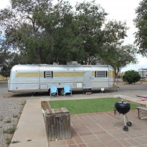 1974 Silver Streak Trailer - - on display at Enchanted Trails RV Park & Trading Post, Albuquerque, NM