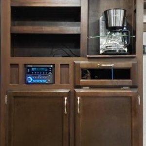 Entertainment Center After - This is the entertainment center after I removed the rotating TV mount and added shelves.  Room for the coffee maker to g