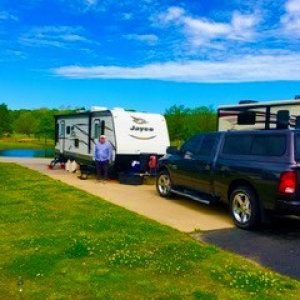 The Creeks RV and Golf Resort, Cave Springs, Ar wonderful large sites and beautiful views.