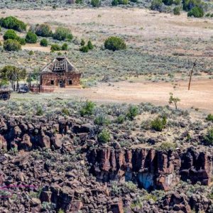 Possibly John Dunn's old hotel above the Rio Grand Gorge??