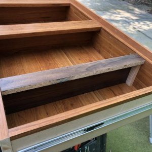 Bathroom drawer new shelf install