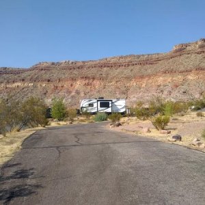 Cliffs to the south of the campground - Quail Creek State Park, Hurricane, UT