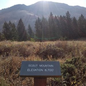 Picture of Scout Mountain from the nature trail next to the campground.