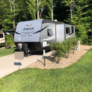 Atwood Lake Site 924 in Section H. Great landscaping, full hook-ups, concrete pads with patio space under the awning. Also additional pad space for to