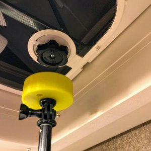 Selfie stick + 3D printed head = vertically-challenged wife can open the vent