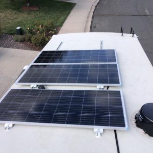 ADDED SOLAR TO BASE 320W SYSTEM MOUNTED ON UNISTRUT CHANNELS FOR 1200W TOTAL INTO CUSTOM VICTRON INVERTER SYSTEM WITH 400AH LITHIUM.