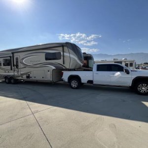 2021 GMC Denali Diesel 2500HD Long Bed with 35" Toyo Tires and Airbags. Tows like a dream with the 10 speed transmission.