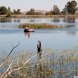 Vee Lake with Floating Fisherman