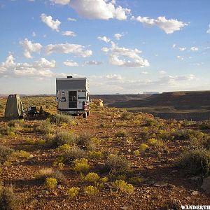 Porta Privy and Zodi shower at Goose Necks SP UT