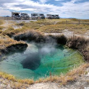 Blue-green hot pool