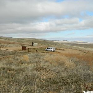 Empty parking lot at Painted Rock