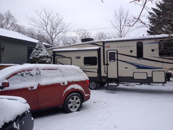 1-20-2014, Vermont.  Getting hooked up and ready to move to Dothan, AL.  Believe me, we won't miss this weather.