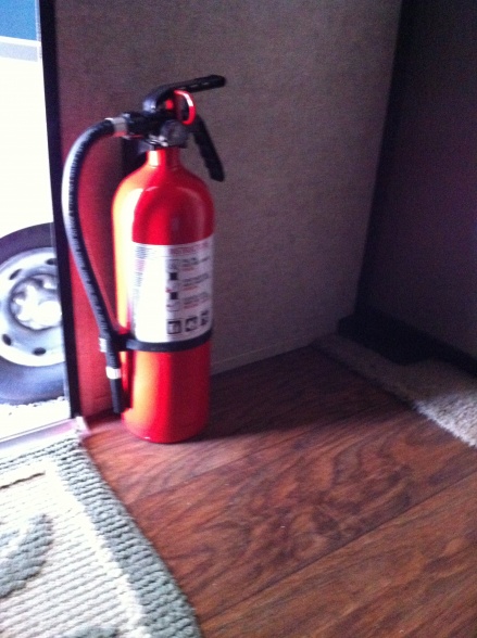 10# fire extinguisher replaced smaller one at front door