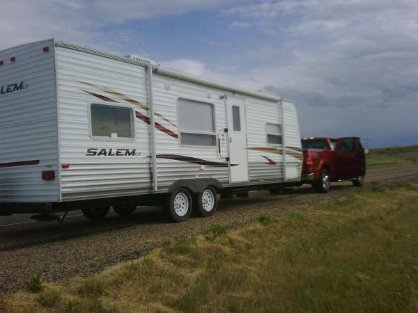 127 On our way to Yellowstone last July (2010) Out of gas 4 miles from our exit with my old truck.