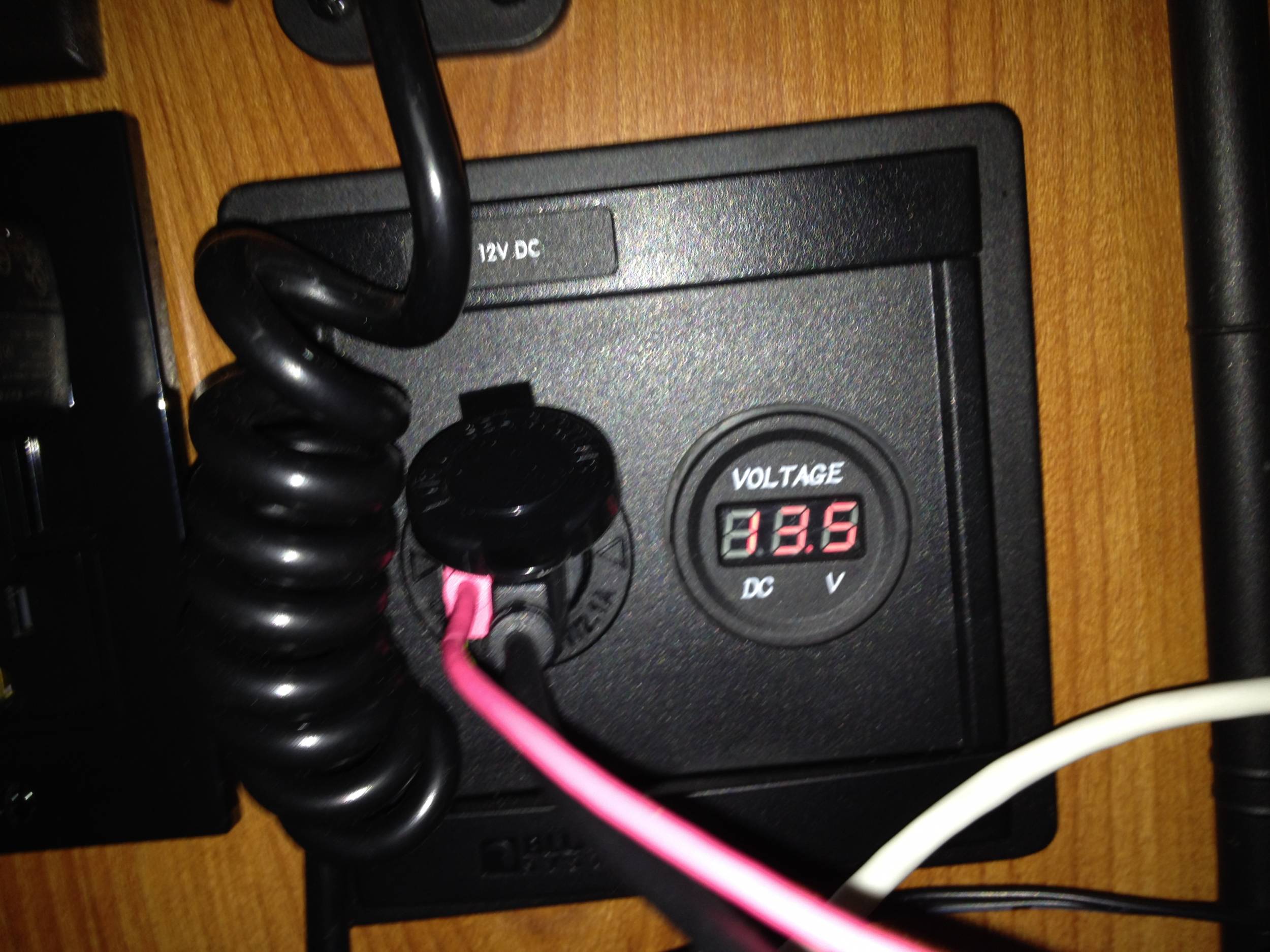 12v USB charging station with volt meter