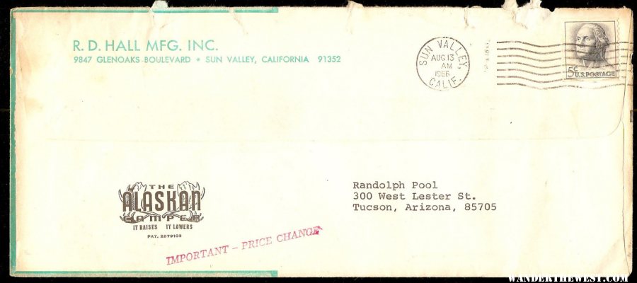 1966 front of mailing envelope