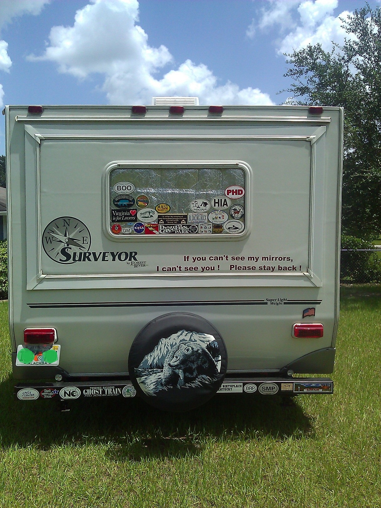 2007 Surveyor 235RS Rear sticker collection