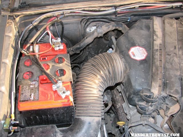 2008 Tacoma under hood battery location near ABS - Odyssey 1500 (Reverse polarity)