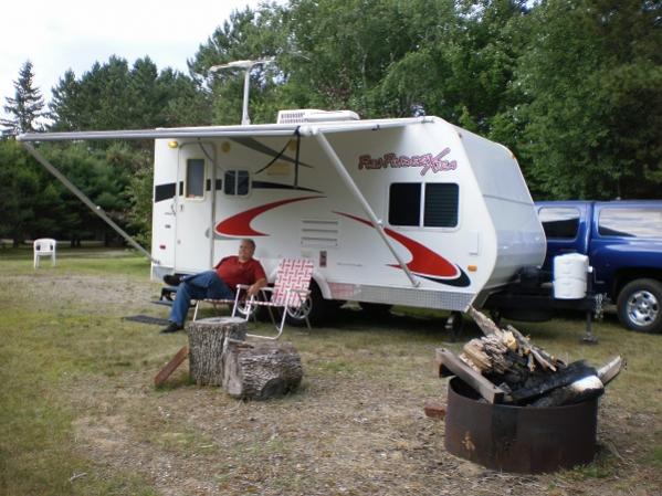 2016 Swan Lake Vacation near Virginia, MN in Northern Minnesota's Iron Range. Camped out in 2008 CruiserRV Xtra Xt190 Toy Hauler