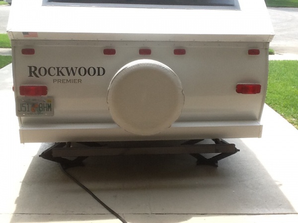 5"X5" vinyl fence post cut to fit and attached to rear bumper