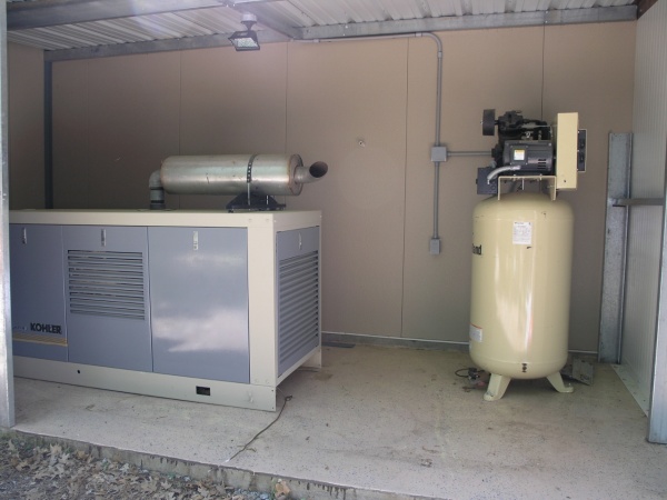 50 kw 3ph backup generator, and 7.5 hp compressor.