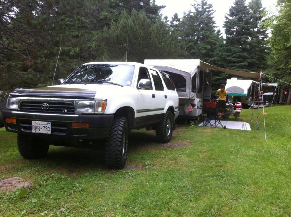 95 Toyota 4-Runner & the old 1990 Starcraft hard top. Concert camping!