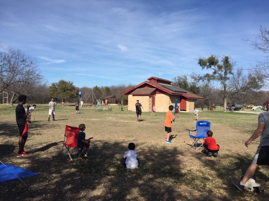 A little whiffle ball with all the campground kids