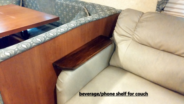 Added another shelf/beverage holder for sofa.