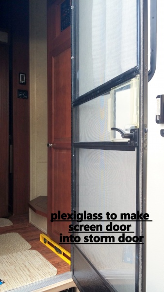 Added plexiglass to door to be able to see outside with main door open