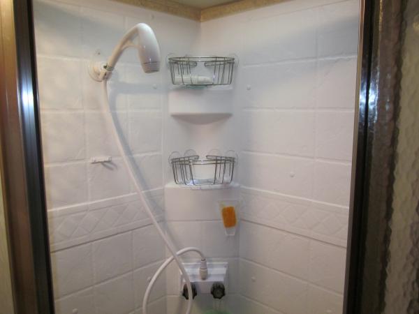 Added the Oxygenics Shower head and put a wire rack for misc items.