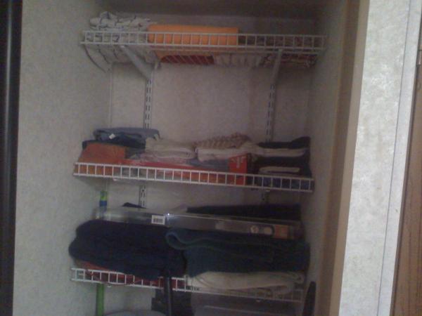 adjustable shelving in washer dryer closet i added above area for combo w/d.