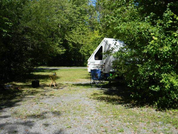 All set up at our campsite! (Cayuga Lake State Park, Seneca Falls, NY)