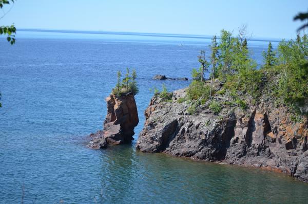 Along the north shore