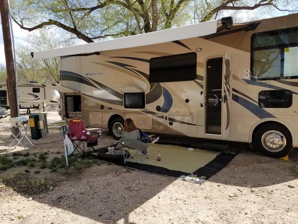 Angie and "Pepper" relaxing at Buffalo Springs Lake, Lubbock, TX...Mar 2017