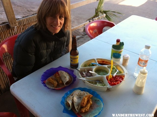 Anne with Tacos ready for dressing!