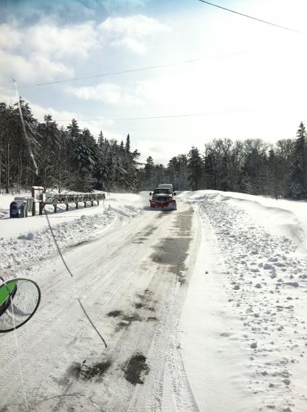 April 20,2013 Shuttle bus road being plowed out. My part time winter job.