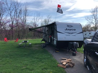 April 9th, First Trip of the 2021 Season. Dillon State Park Camprgound site #111. Nice grass site, great weather! Campground about 3/4 full.