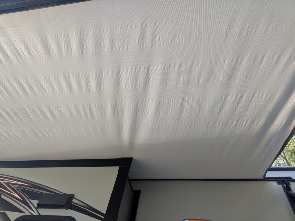 Awning cleaned with Magic Eraser