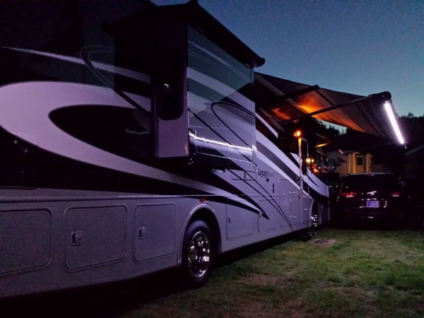 Awning out in the campground in Sturgis