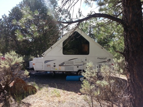 Back of camper @Red Rock Canyon CG, UT