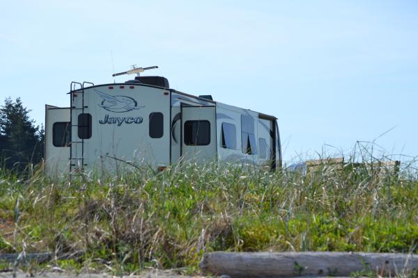 Back view from the beach