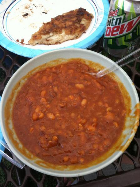 Baked Beans that were cooked in my Dutch Oven.