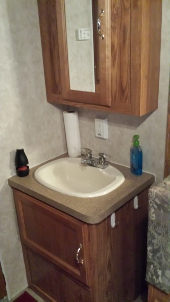 Bathroom sink area