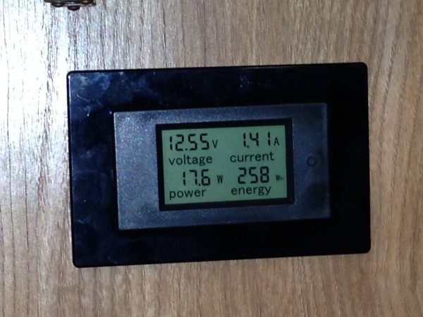 Bayite DC digital voltage/current/power meter to monitor electrical system.  Mounted in hidden screw Decora switch panel.  Very inexpensive but only m