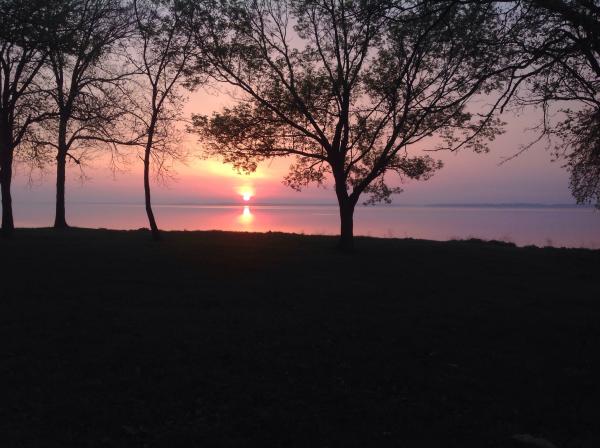 Beautiful sunrise over Carlyle Lake