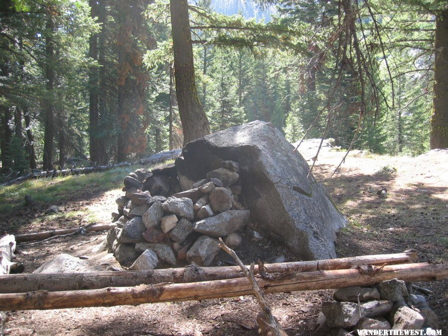 Biggest fire ring I've ever seen in the wilderness