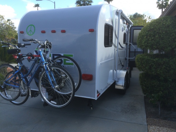 Bikes on back of trailer