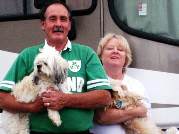 Bob and Martha with the dogs